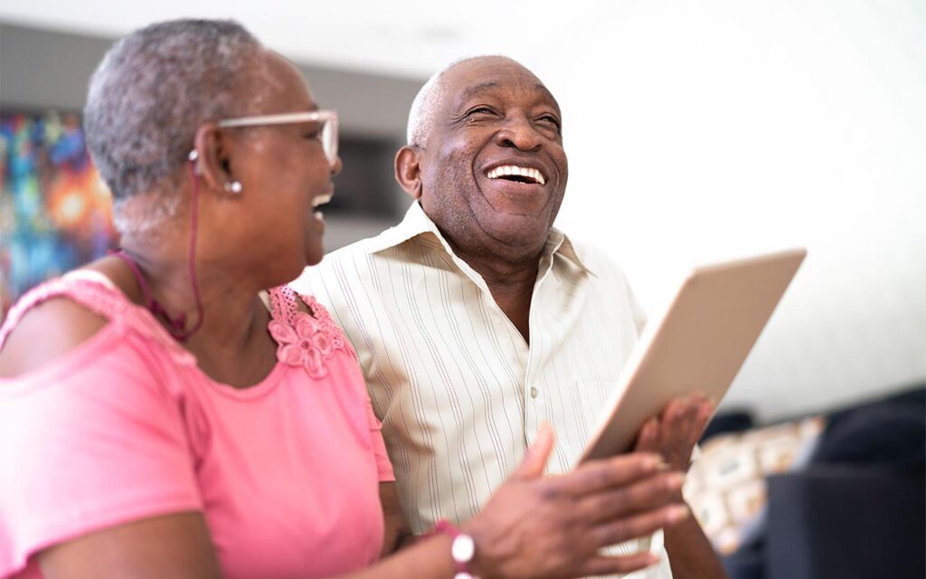 Older couple with tablet