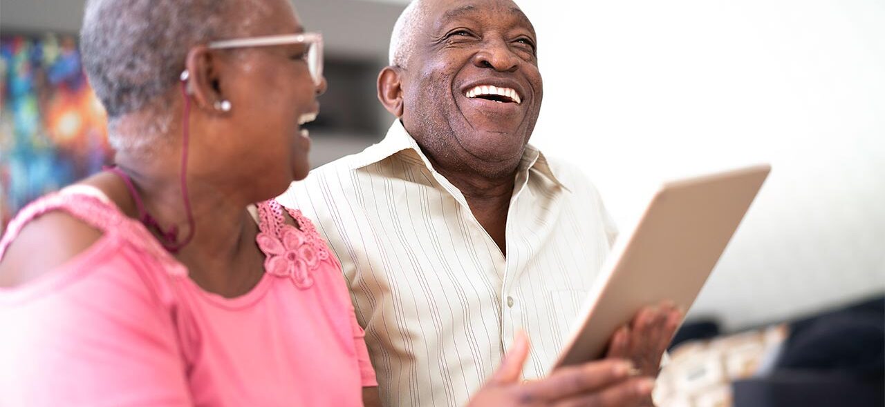 Older couple with tablet