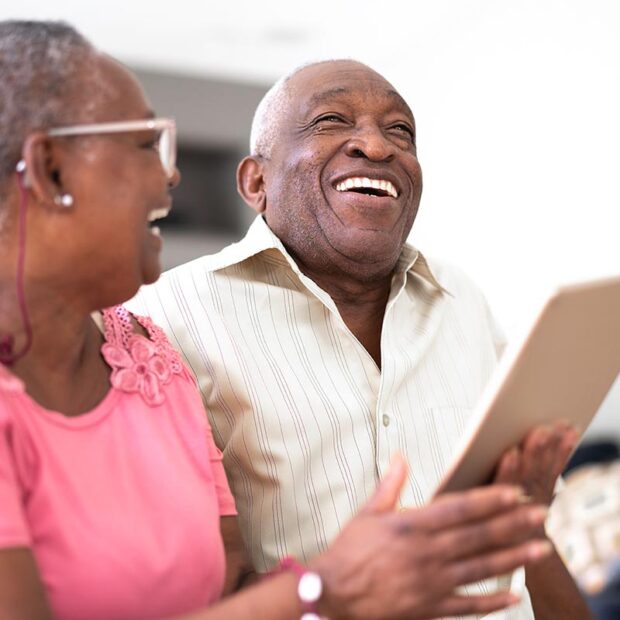 Older couple with tablet