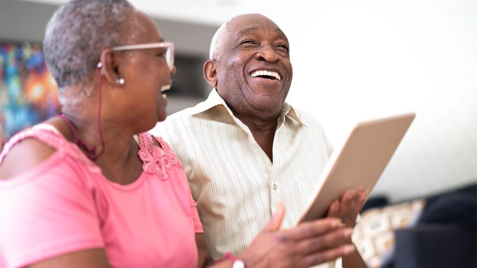Older couple with tablet