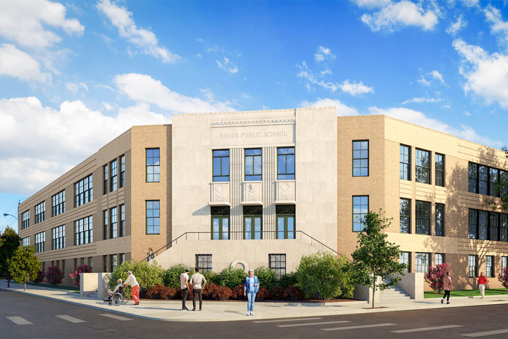 Baker School Senior Apartments rendering