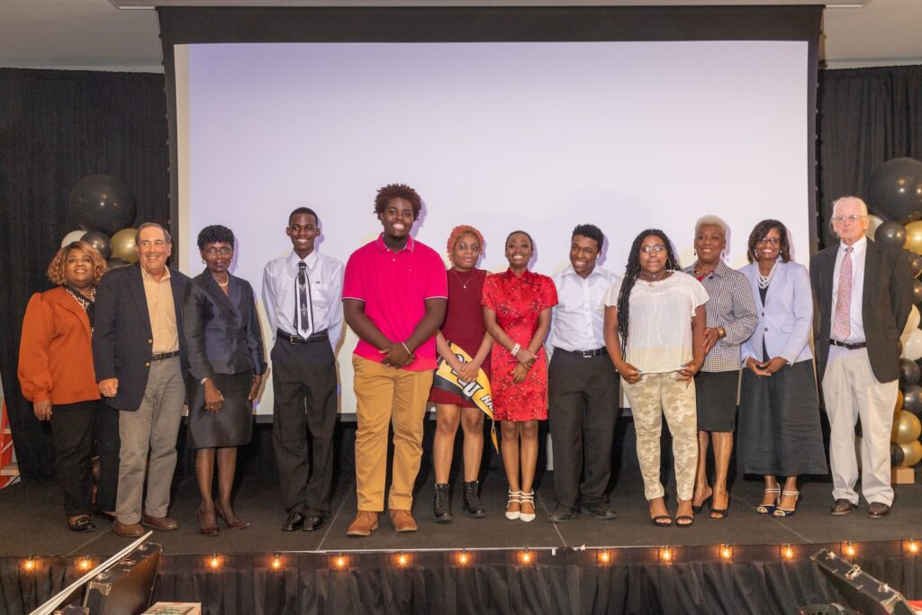 2021 "Open House in the Village" scholarship ceremony - recipients on stage