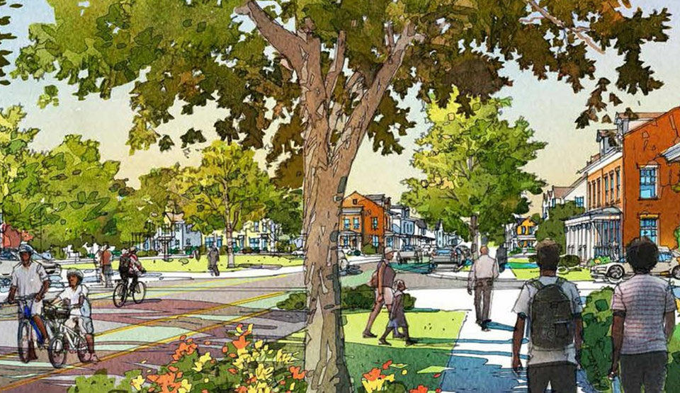 Rendering of Creighton Court redeveloped community by The Community Builders