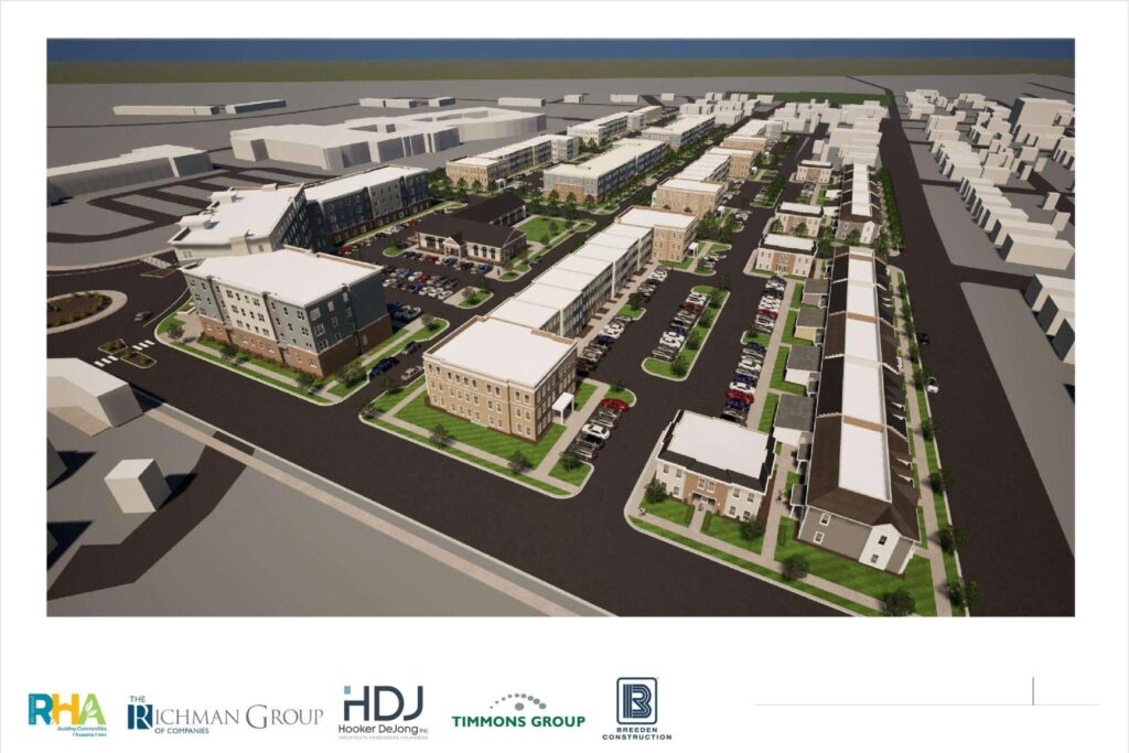 Aerial view of proposed Mosby Court South redevelopment