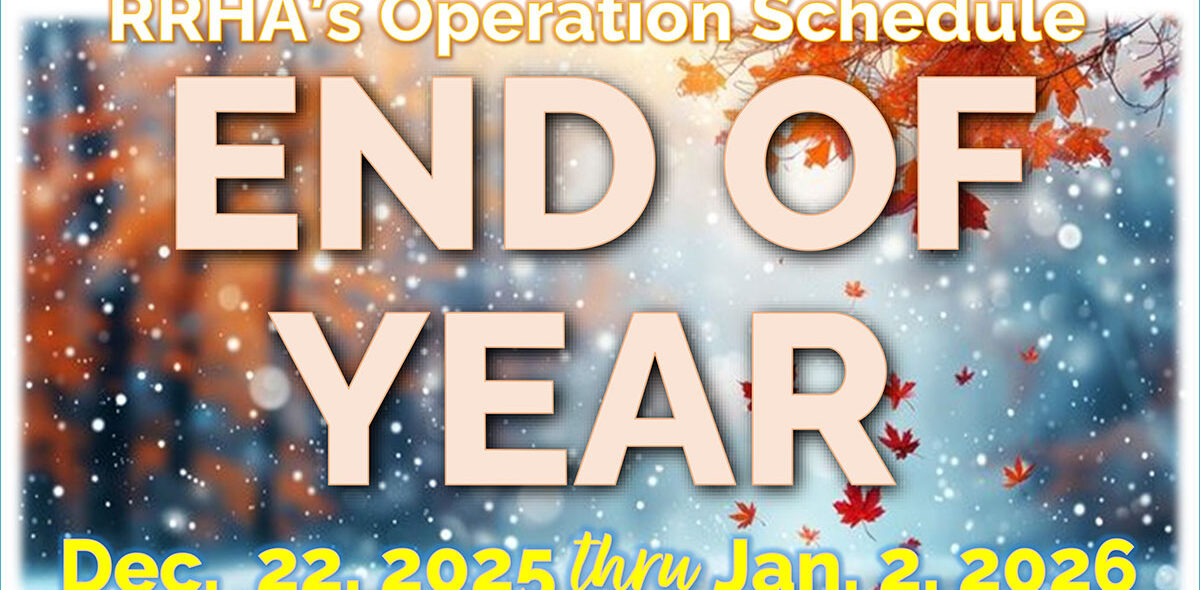 RRHA Operations Schedule End of Year Dec. 22, 2025 thru Jan. 2, 2026