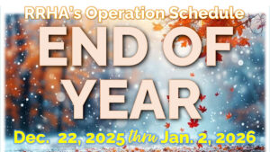 RRHA Operations Schedule End of Year Dec. 22, 2025 thru Jan. 2, 2026