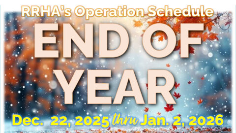 RRHA Operations Schedule End of Year Dec. 22, 2025 thru Jan. 2, 2026