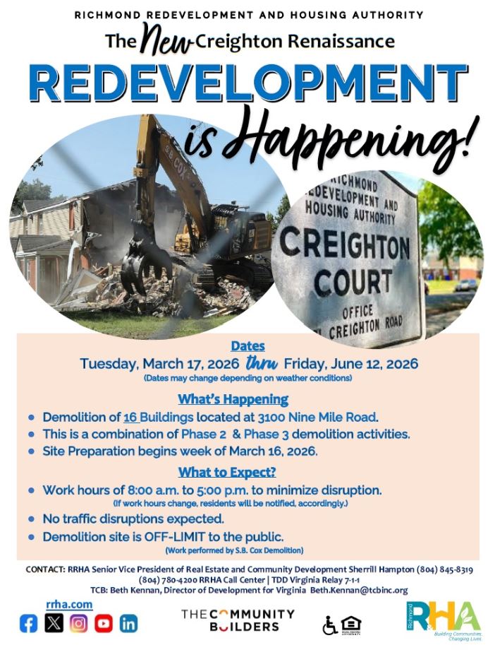 Redevelopment is Happening Now informational graphic