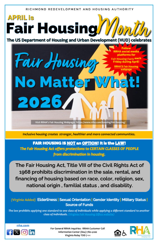 A poster for Fair Housing Month