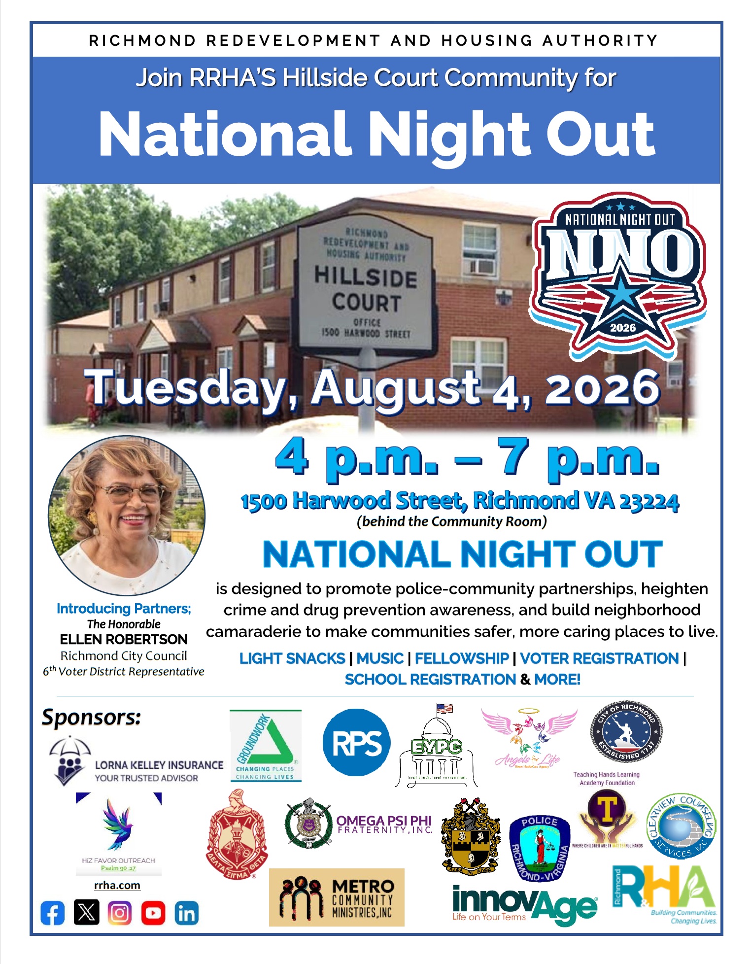 Flyer Hillside Court National Night Out